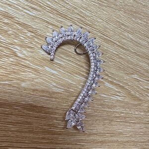 Elegant Silver Crystal Ear Cuff